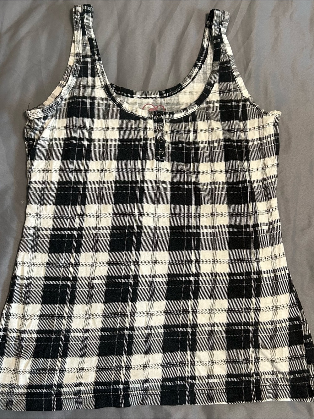 Black & White Plaid Tank Top